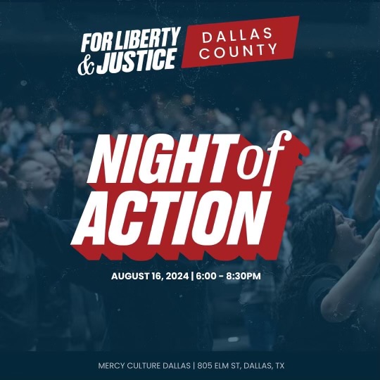 Night of Action graphic (blue and red)