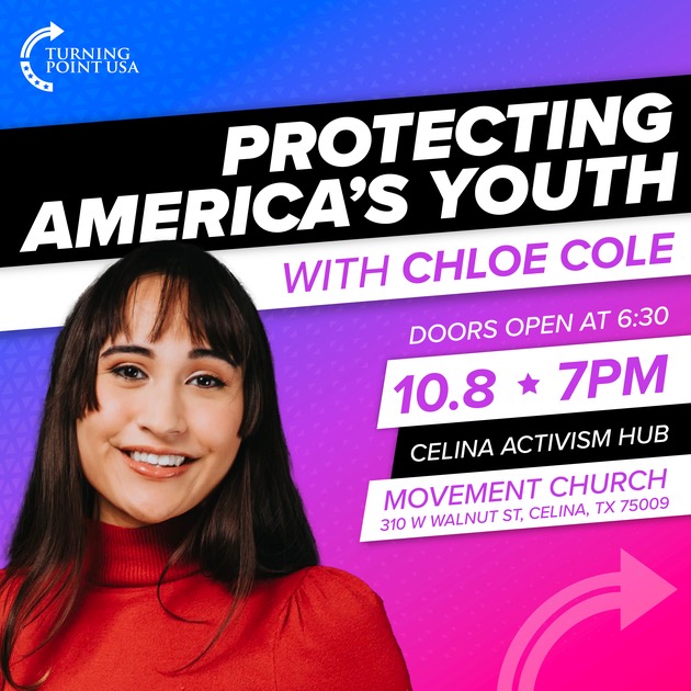 Flyer image of TP USA event with Chloe Cole