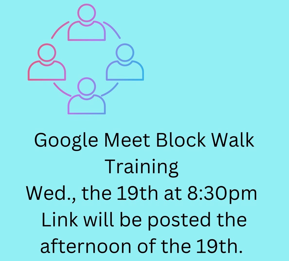 Flyer image - DCRP Block Walk Training - google meet