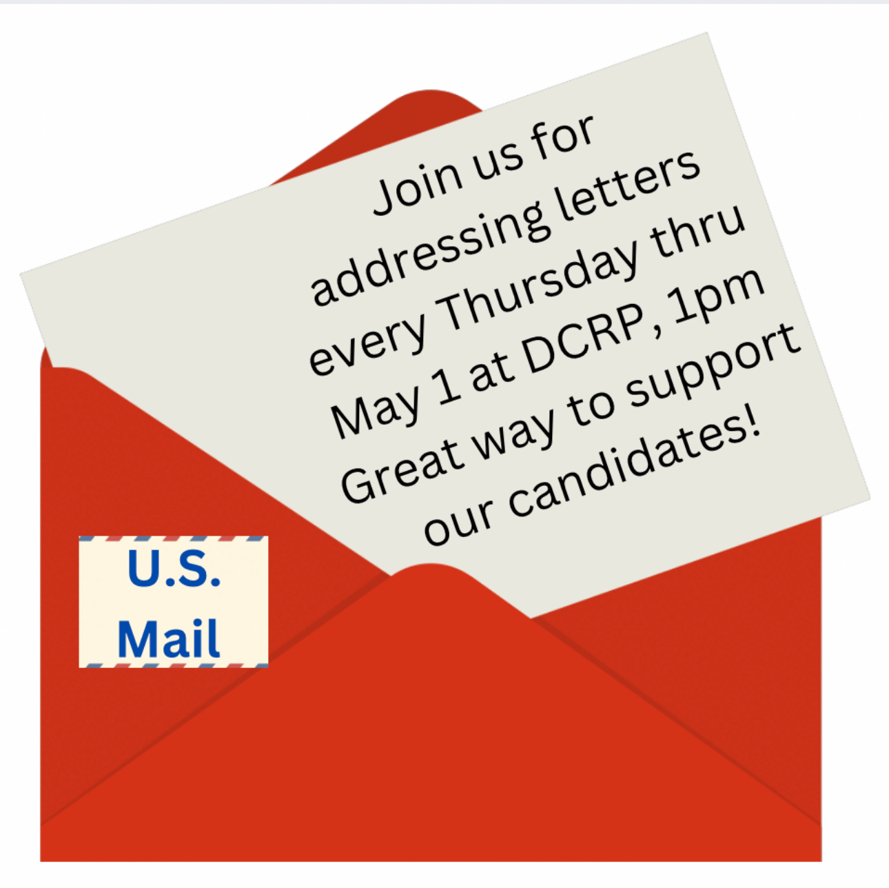Flyer image - DCRP Thursdays Letter Writing