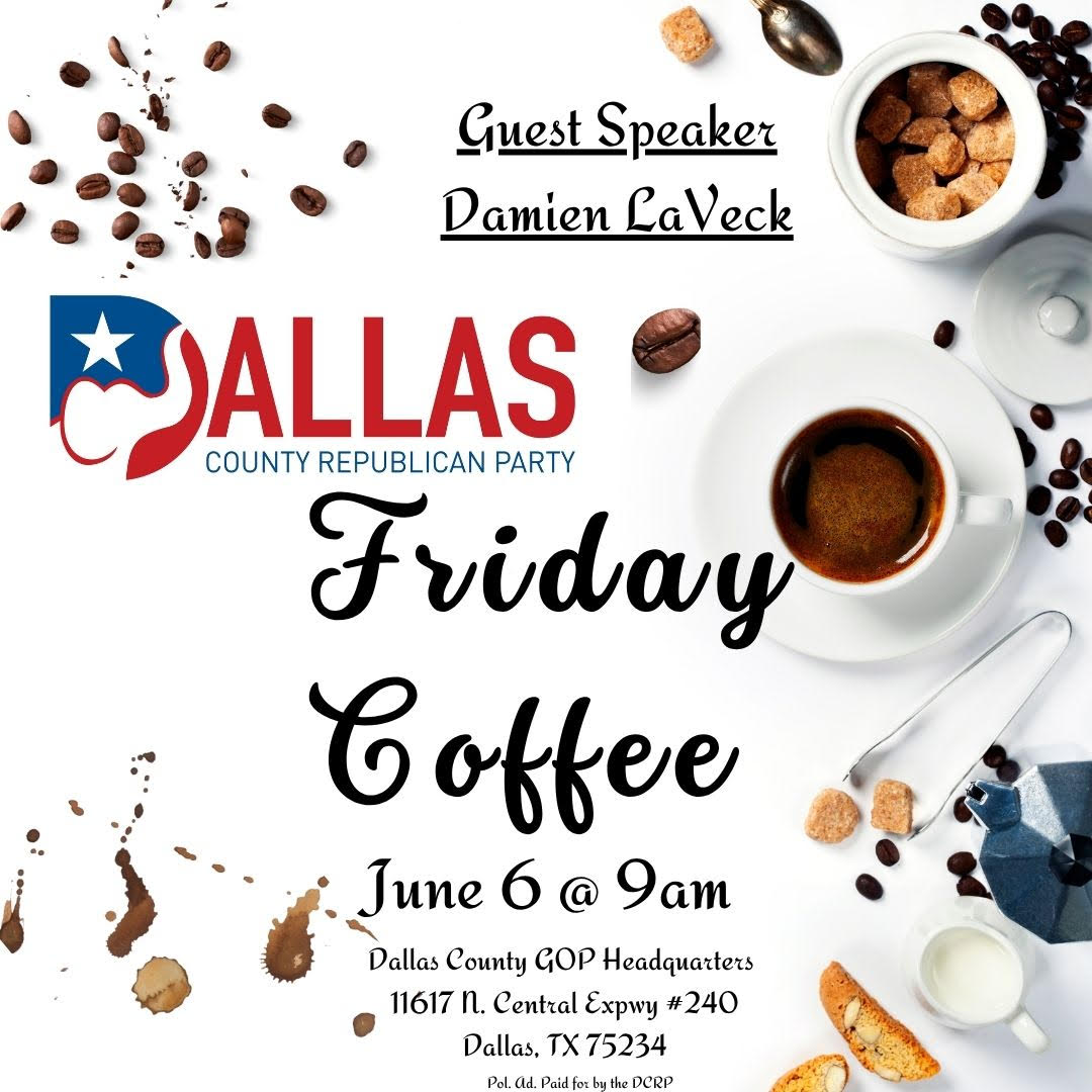 Flyer for coffee at DCRP HQ with Damien LaVeck.