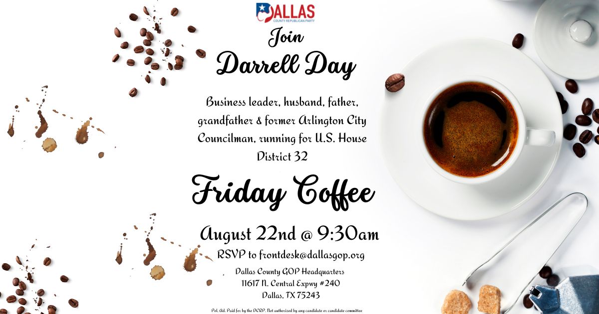 Friday Coffee at DCRP 8.22 with Darrell Day