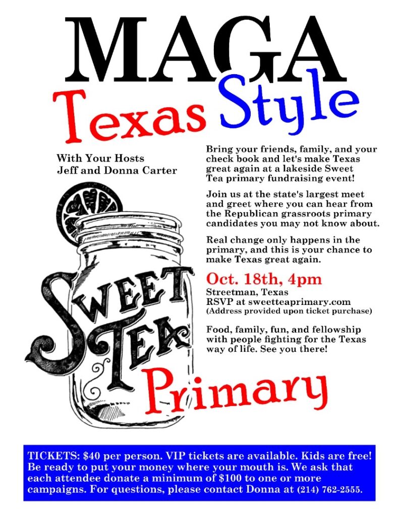 MAGA TX Style fundraiser flyer for 10/18/25.