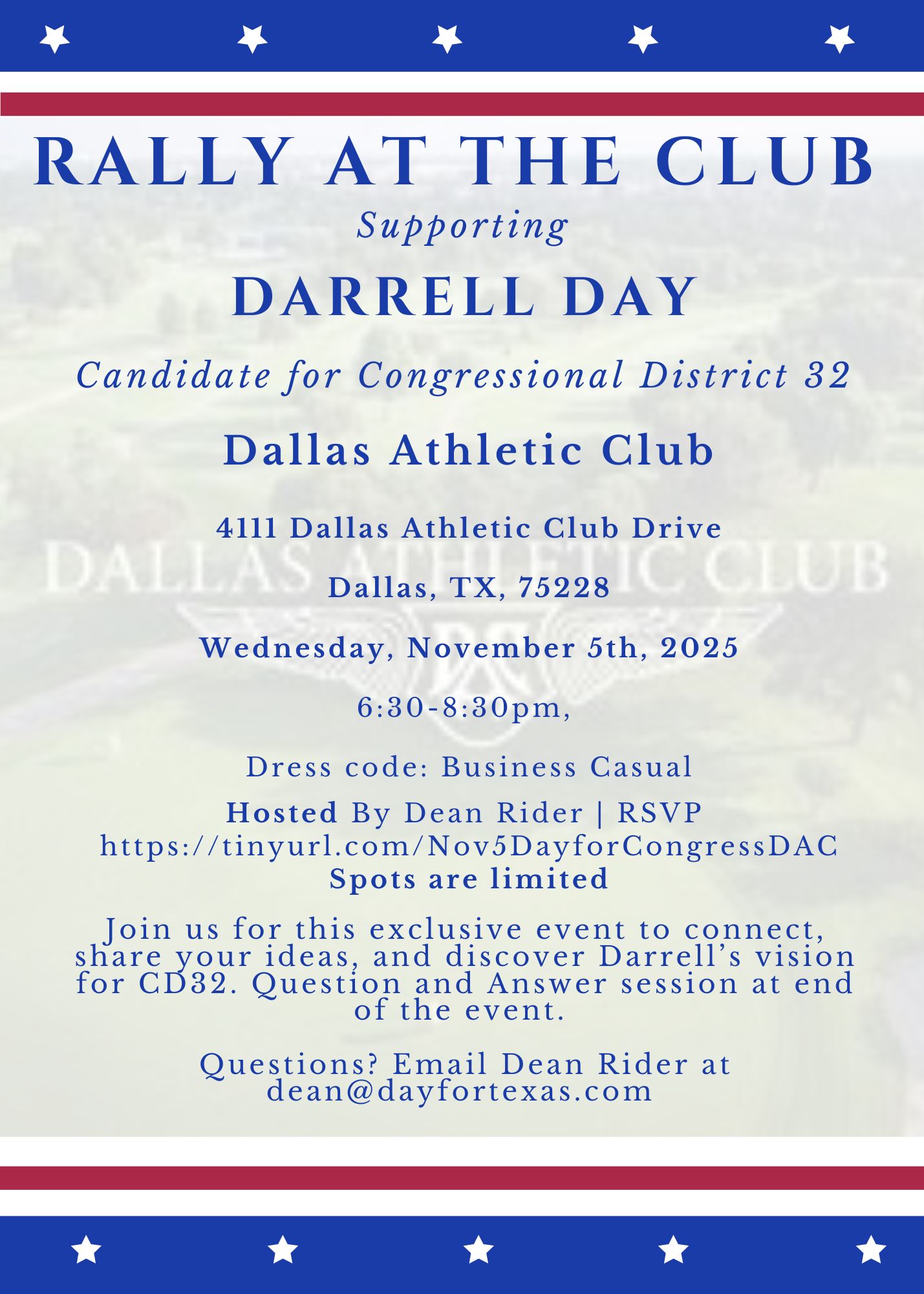 Flyer image - Nov 5 Fundraiser for Darrell Day.